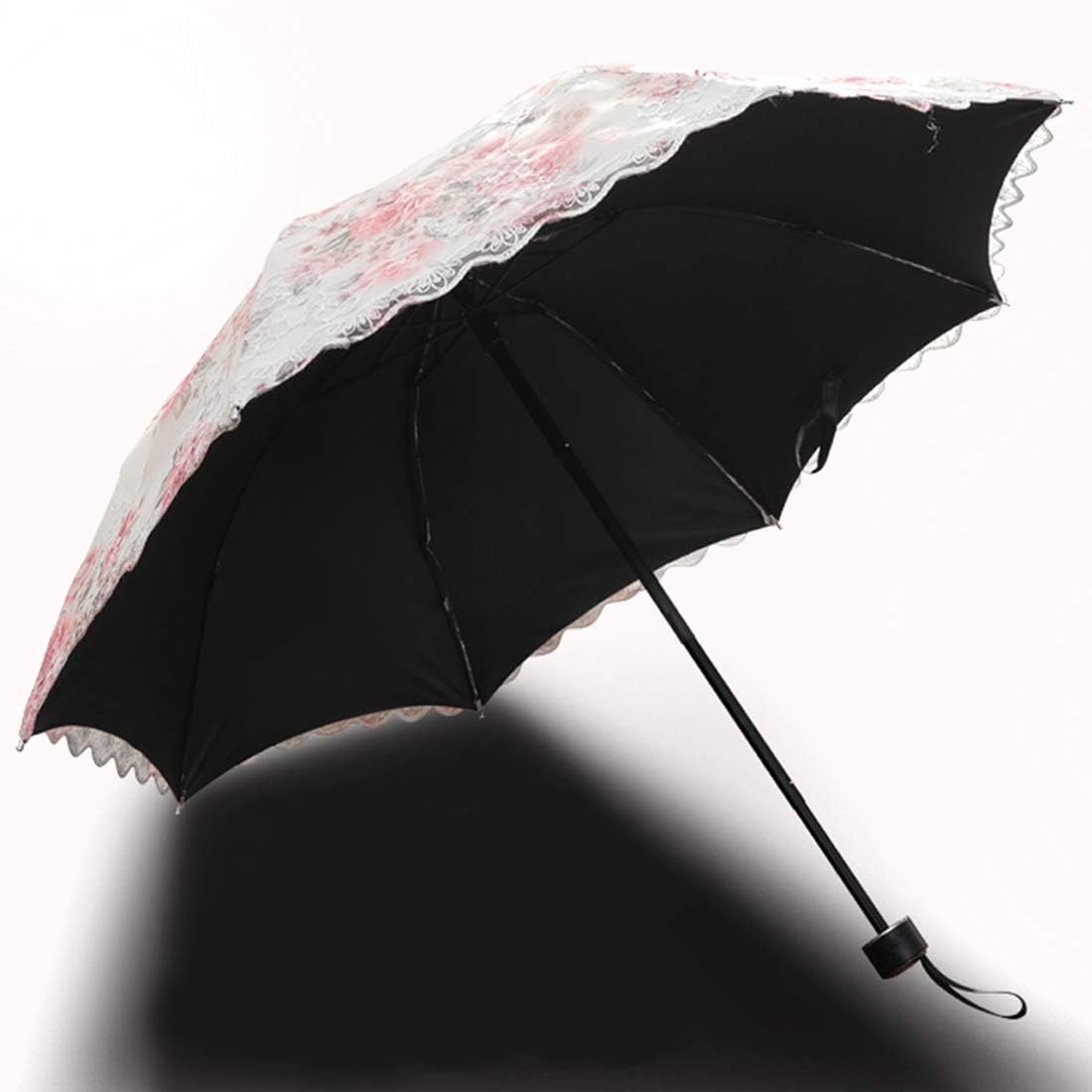 lace parasol umbrella Folding Anti-uv Sunshade Vintage Embroidered Sun Protection - Image 2