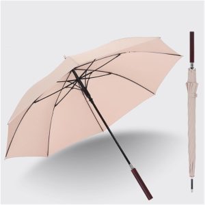 Umbrella for Rain Retro Solid Wood Curved Handle Eight-bone Long Handle Umbrella Business Straight Umbrella Men's Double Automatic Wooden Handle Umbrella Outdoor Umbrellas