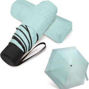 Small Travel Umbrella Compact for UV Protection Light Purse Size Umbrellas for Sun Rain Portable for Backpack