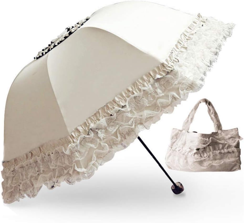 Lace Windproof Folding Sunny and Rainy Umbrella Ultraviolet-Proof Anti Sun UV Protection Parasol Umbrella