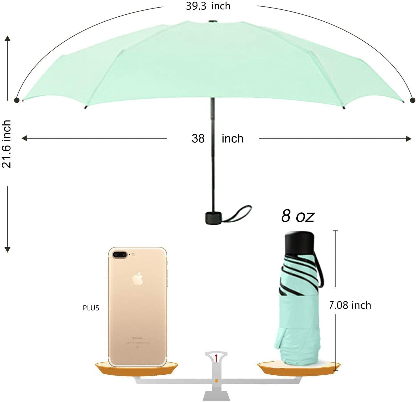 Small Travel Umbrella Compact for UV Protection Light Purse Size Umbrellas for Sun Rain Portable for Backpack - Image 2