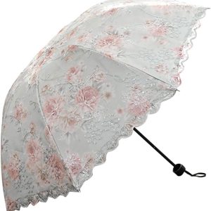 lace parasol umbrella Folding Anti-uv Sunshade Vintage Embroidered Sun Protection