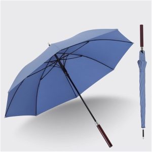 Umbrella for Rain Retro Solid Wood Curved Handle Eight-bone Long Handle Umbrella Business Straight Umbrella Men's Double Automatic Wooden Handle Umbrella Outdoor Umbrellas