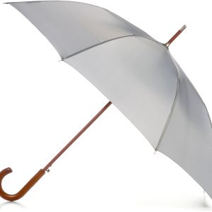 Auto Open Umbrella Classic Wooden J Stick Handle with Easy Grip - Windproof, Rainproof and Durable y Design – Versatile Travel, Perfect for Rainy Days