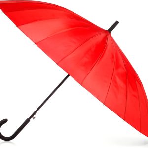 Large  Auto-Open 24 Rib Stick Umbrella with a Classic J Hook Curved Handle and water repellant