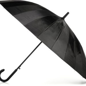 Large  Auto-Open 24 Rib Stick Umbrella with a Classic J Hook Curved Handle and water repellant