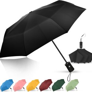 Travel Compact Umbrella, Folding Travel Umbrella for Rain and Shine Small, Windproof Automatic Open/Close, Portable Umbrellas