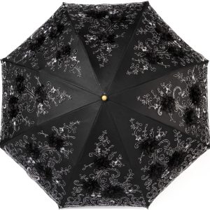 Embroidered Lace Double-deck Anti-UV Parasol Sun/Rain/Snow Folding Umbrella
