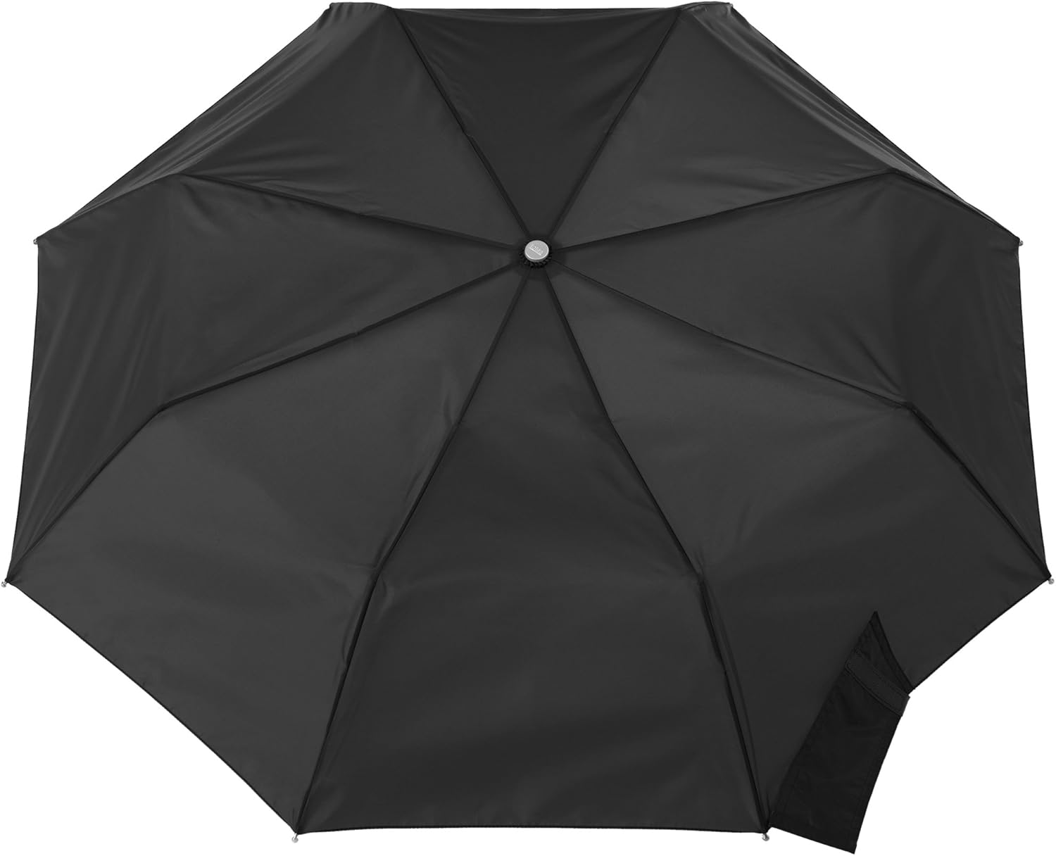 Automatic Open Water-Resistant Travel Foldable Umbrella, Black - Image 2
