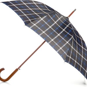 Auto Open Umbrella Classic Wooden J Stick Handle with Easy Grip - Windproof, Rainproof and Durable y Design – Versatile Travel, Perfect for Rainy Days